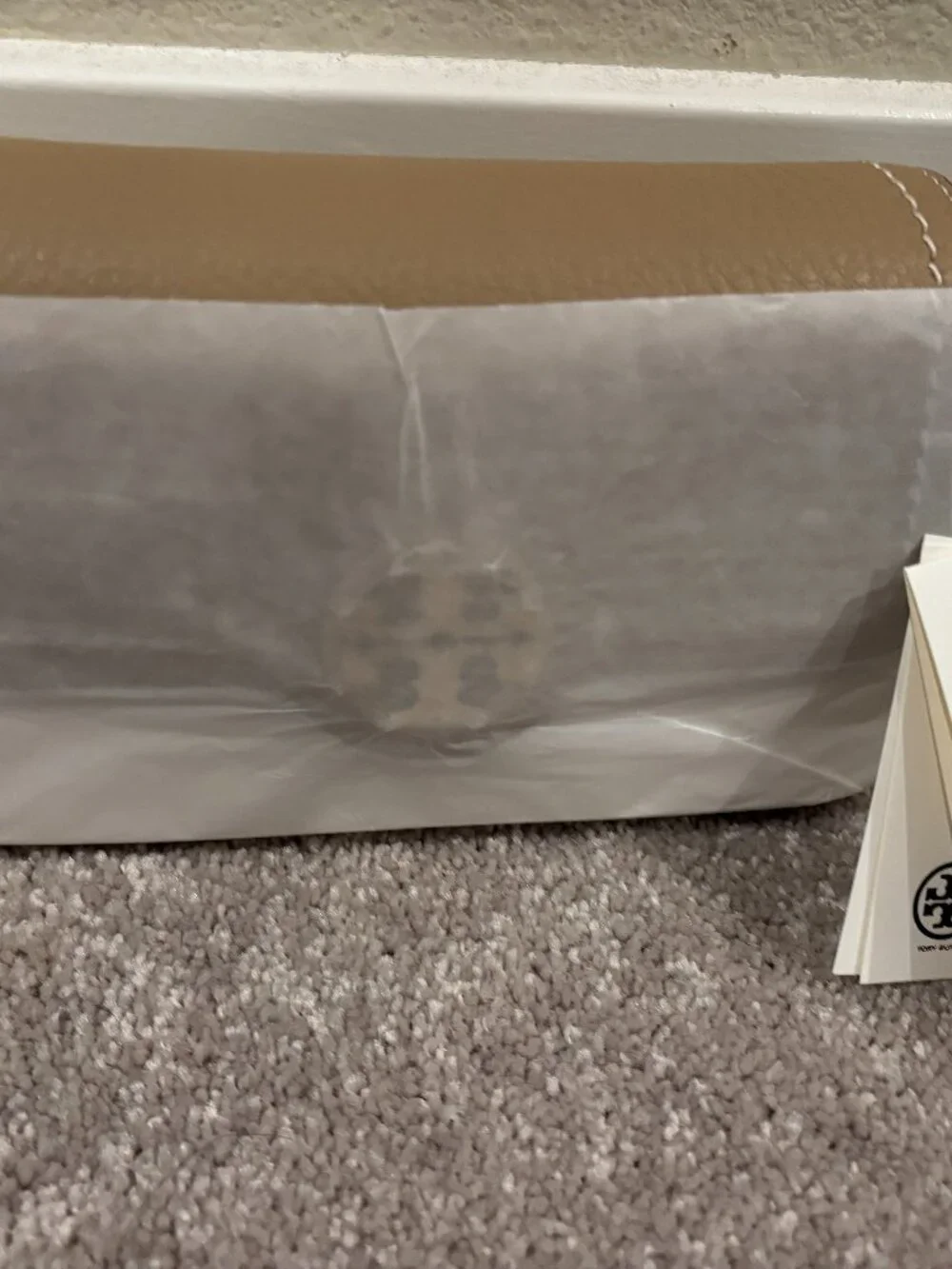 NEW Tory Burch Felix Mini Shoulder Flap Bag Taupe Brown White Black Gold